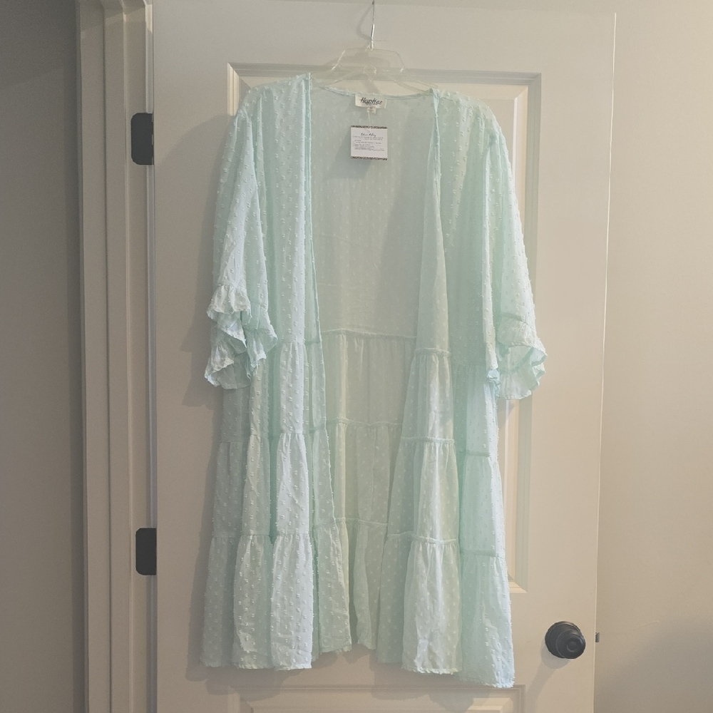 Light Blue Ruffled Women's Top